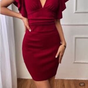 SHEIN Burgundy Mini Dress